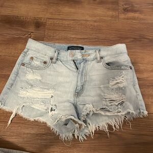 light washed jean shorts